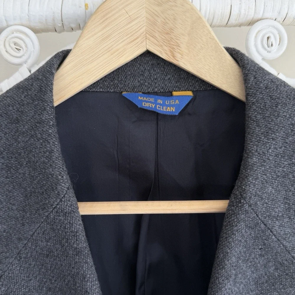Pendleton Blazer Jacket Sz 48 Long Gray Sport Coat Wool Elbow Patch Smoking Hunt